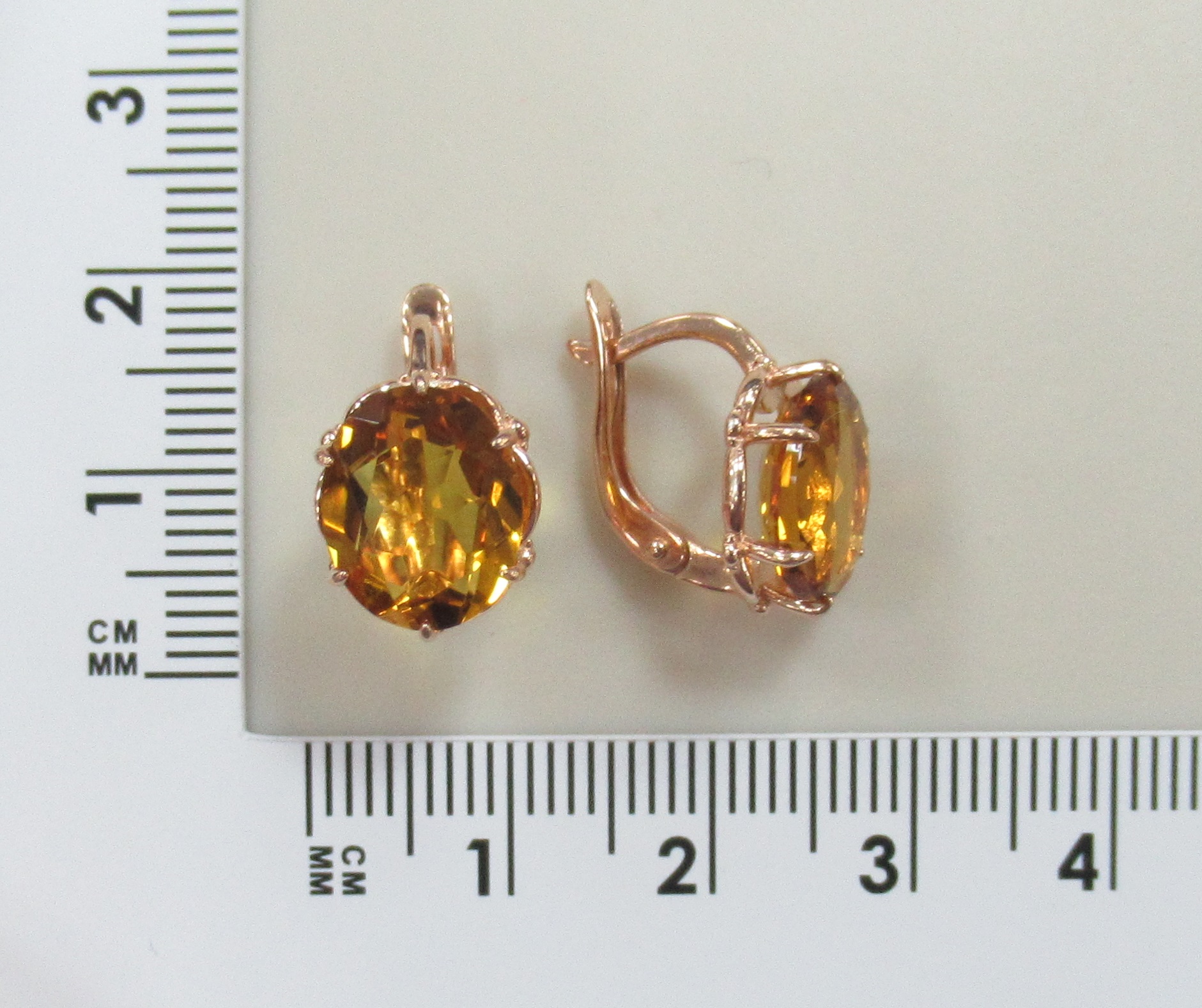 Серебряные серьги с цитринами